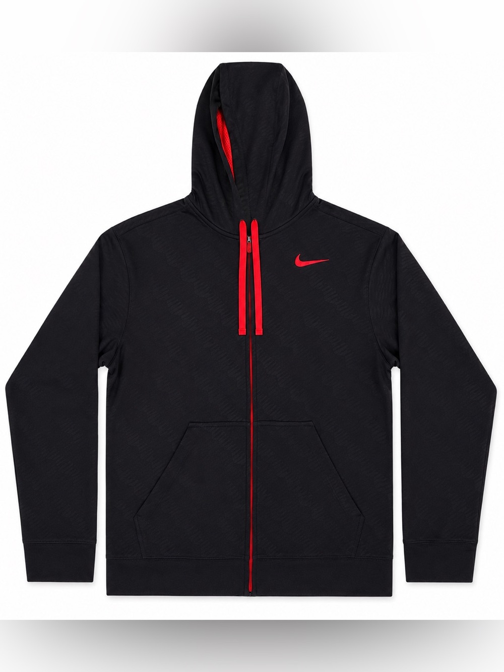 Nike Therma-FIT Full Zip Hoodie Men’s XL Black Red Athletic Jacket